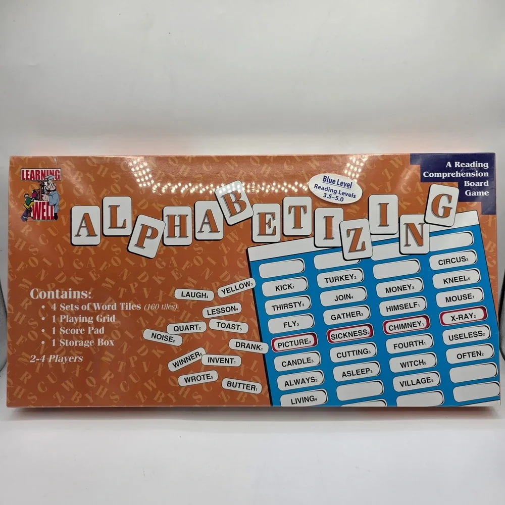 Learning Well Alphabetizing Board Game Blue Level Sealed New Vintage 80s